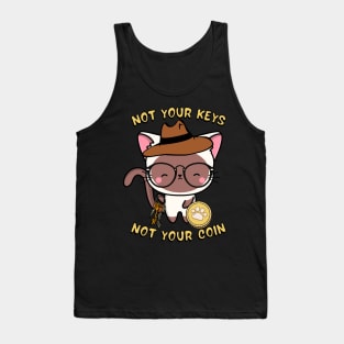 not your keys not your coin white cat Tank Top